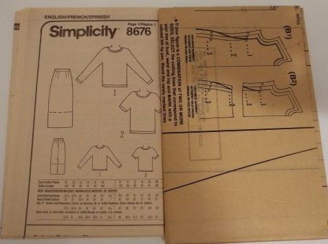 Simplicity 8676 Sewing Pattern Easy Dolman Blouse & Pencil Skirt (Sizes 8–18)