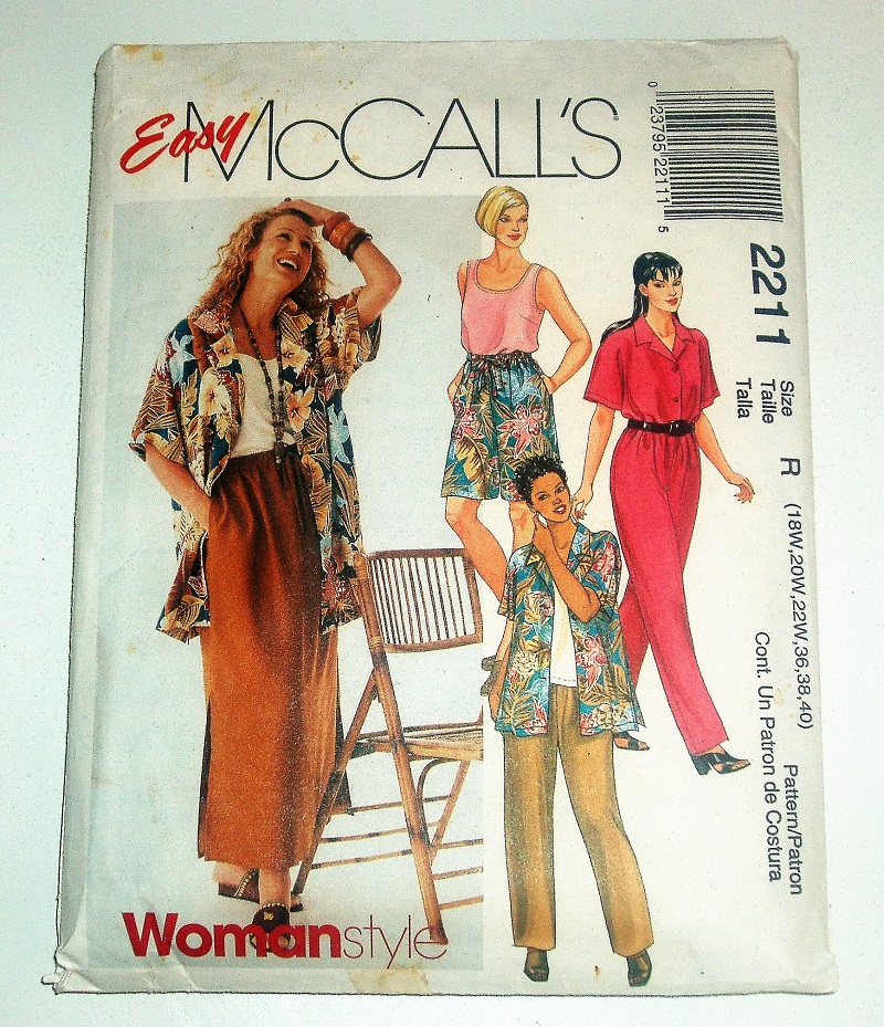 McCall's 2211 Women's Plus Size Wardrobe Essentials Sz 18W-40 Cut To Sz 22