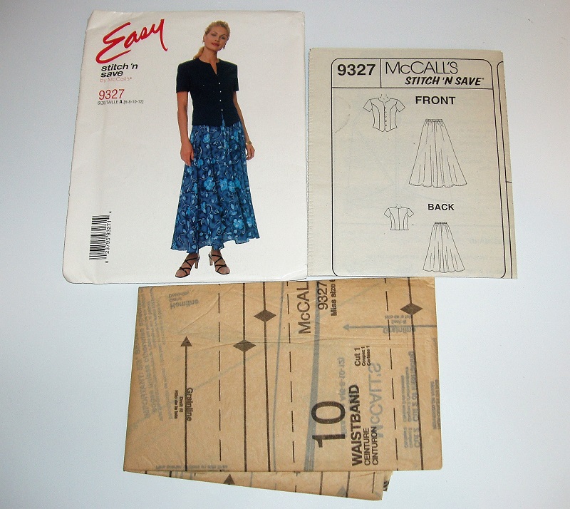 McCall's 9327 Easy Stitch 'n Save Sewing Pattern Misses Top & Skirt Sz 6-12