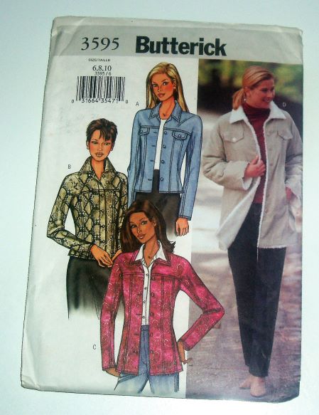 Butterick 3595 Misses Jacket Sewing Pattern Sizes 6-10