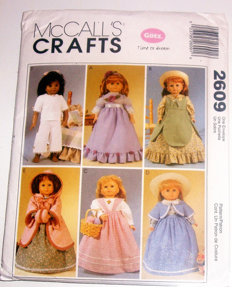 McCall's M2609 Crafts 18" Doll Clothes Sewing Pattern Dated 2007