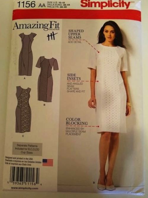 Simplicity 1156 Amazing Fit Sewing Pattern Misses Dress Sizes 10–18