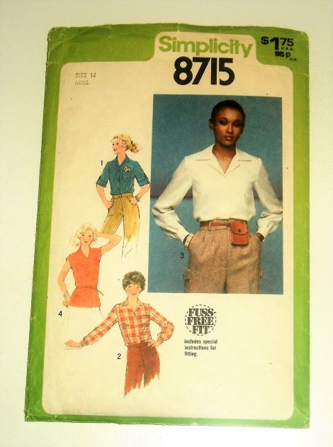 Simplicity 8715 Misses Blouse & Tie Belt Sewing Pattern (Size 14, Bust 36")