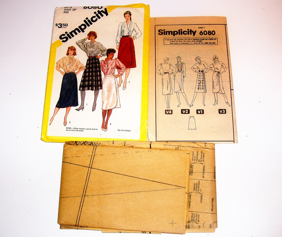 Simplicity 6080 Misses Wrap Skirt Sewing Pattern (Size 16, Waist 30")
