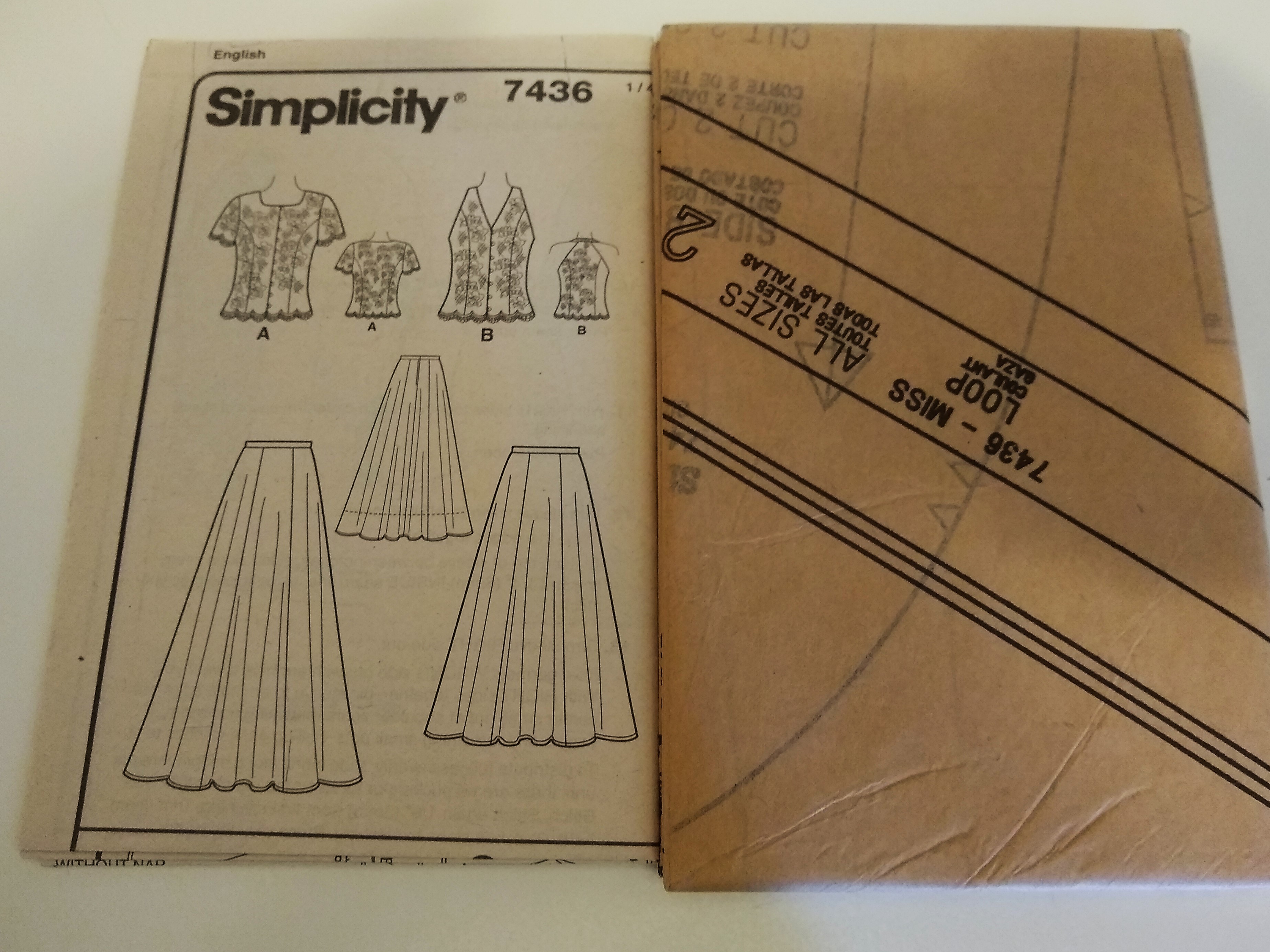 Simplicity 7436 Jessica McClintock Misses Two-Piece Dress Sewing Pattern Sizes 6–10