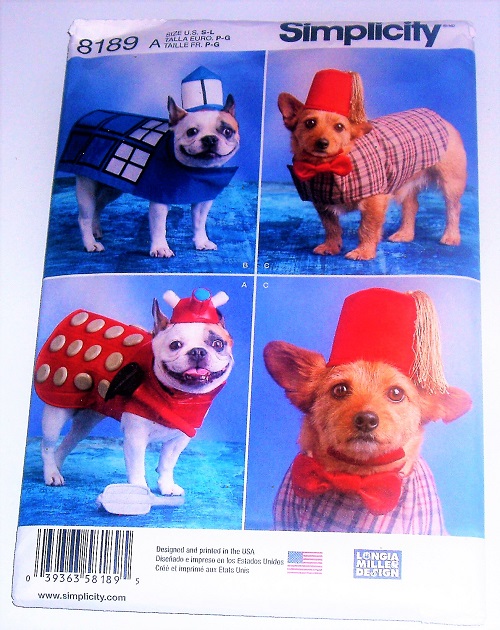 Simplicity 8189 Dog Coat & Hat Sewing Pattern – Sizes Small to Large