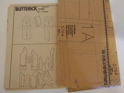 Butterick 5764 Oversized Lined Coat Pattern w/ Detachable Fur Collar (Sizes 8–12)