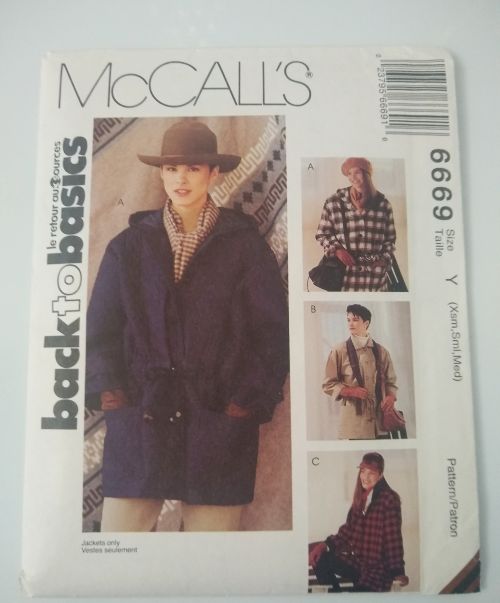 McCall’s 6669 Misses’ Oversized Jacket Sewing Pattern Sizes XS–Medium 1993 90s Grunge Streetwear