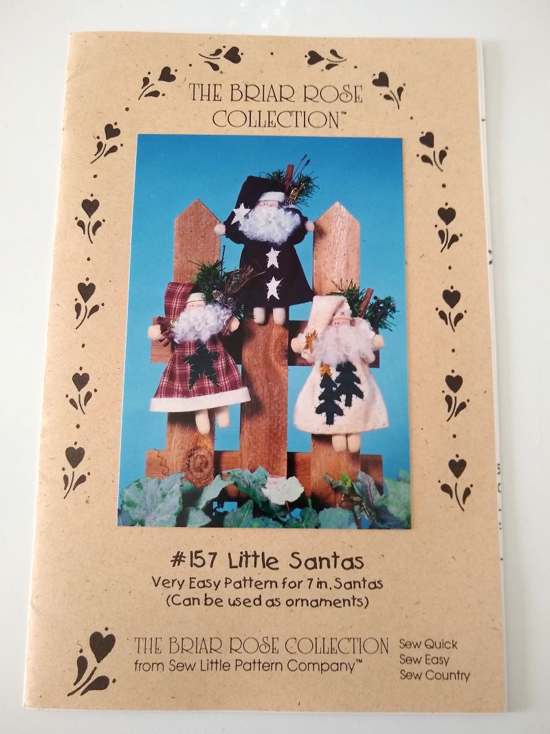 The Briar Rose Collection #157 Little Santas Sewing Pattern – 7" Santa Ornaments – 1998