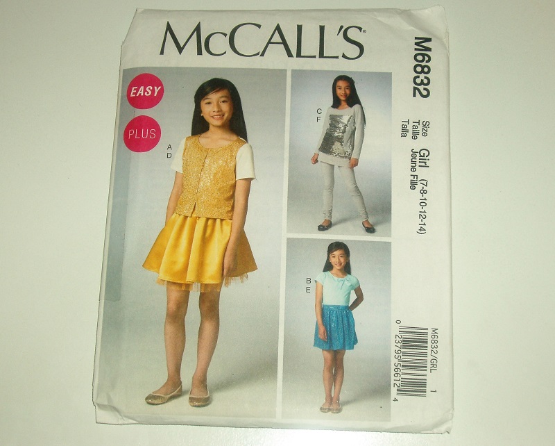 McCall's M6832 Sewing Pattern Girl's/Girl's Plus Cardigan Tops Skirts Leggings Sz 7-14