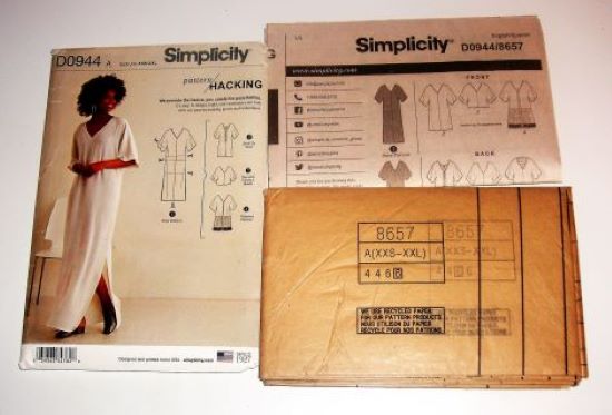 Simplicity D0944/S8657 Misses Caftan Sewing Pattern Sz XXS-XXL