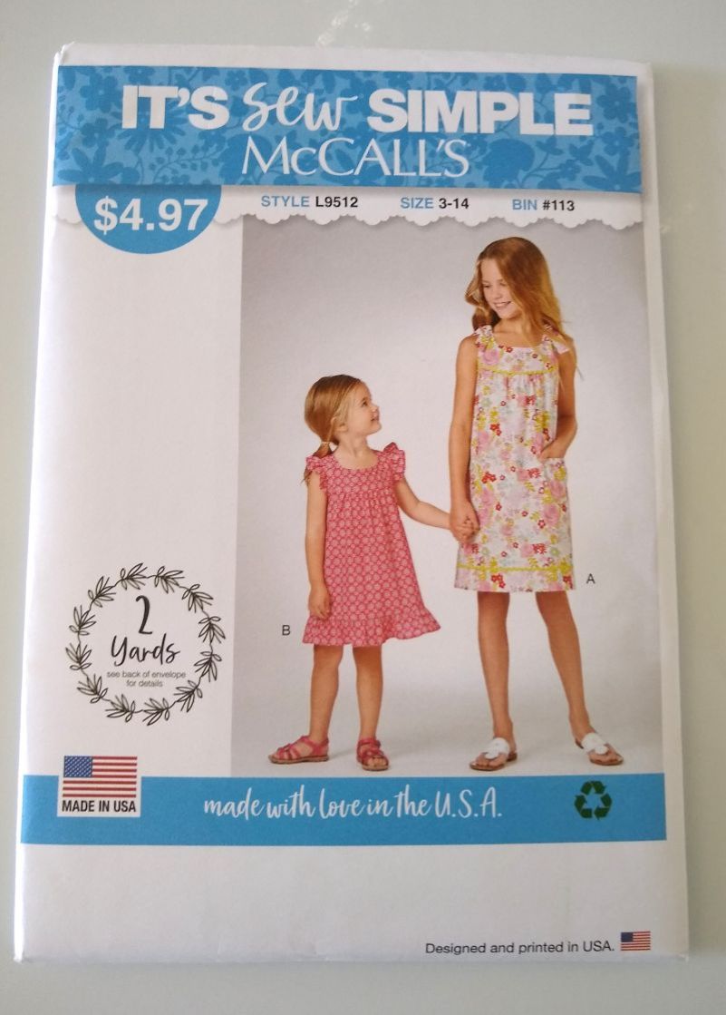 McCall's It's Sew Simple Child & Girls' Summer Dress Pattern Sz 3-14