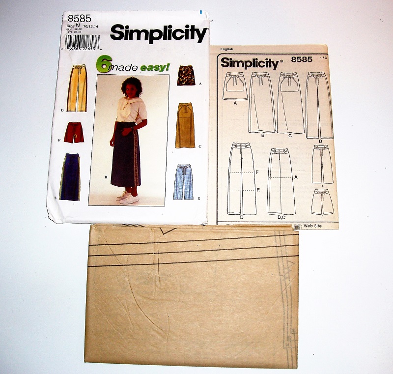 Simplicity 8585 Misses Skirt, Pants & Shorts Sewing Pattern (Sizes 10–14)