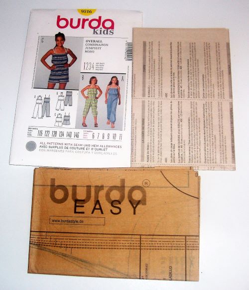 Burda 9516 Girl's Summer Jumpsuit Sewing Pattern Sizes 6–11