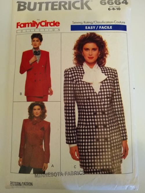 Butterick 6664 Semi‑Fitted Petite Jacket Pattern (Sizes 6–10)
