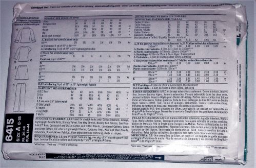 New Look 6415 Misses Stretch Knit Tops, Skirt & Pants Pattern (2004) Sizes 8-18