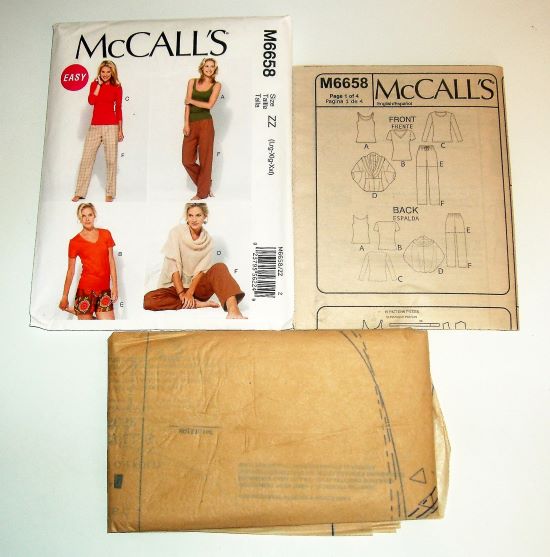 McCall’s M6658 Misses Tops, Shorts & Pants Sewing Pattern Sizes L-XXL (2012)