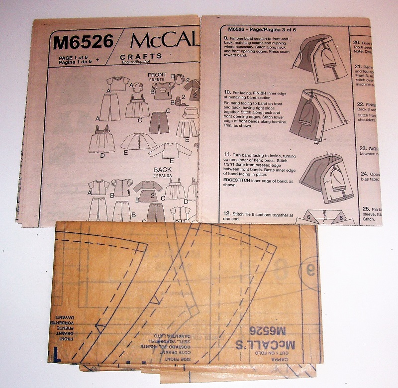 McCall’s M6526 Craft Sewing Pattern for 18" Doll Clothes Six Outfits In One Pattern!