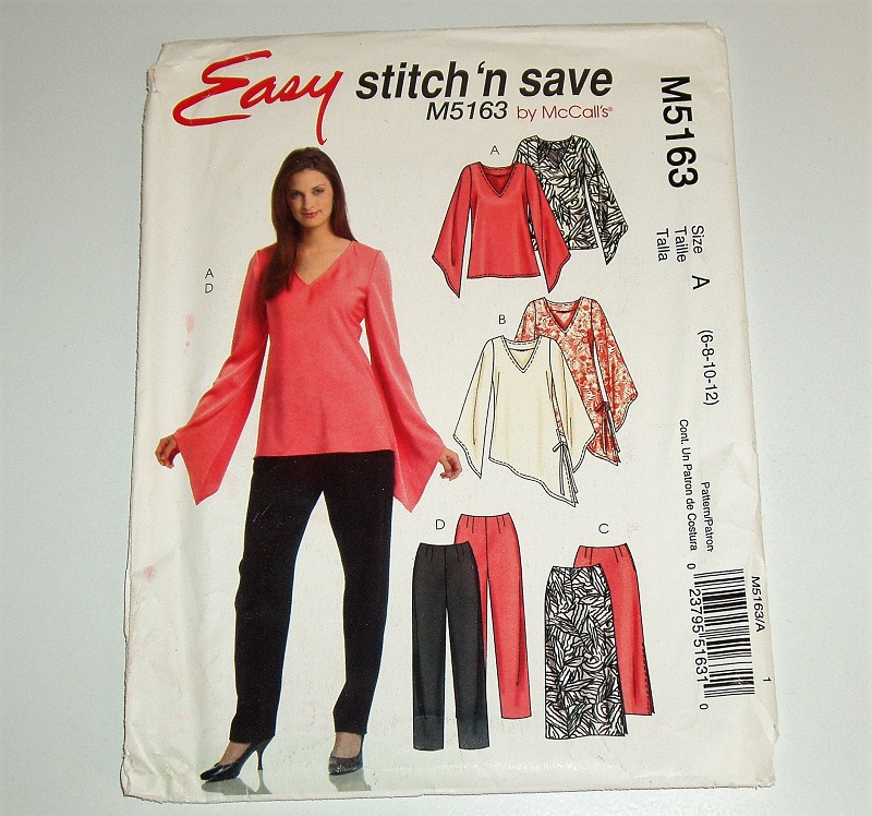 Easy McCall’s M5163 Sewing Pattern Misses/MP Top Skirt Pants Sz 6-12