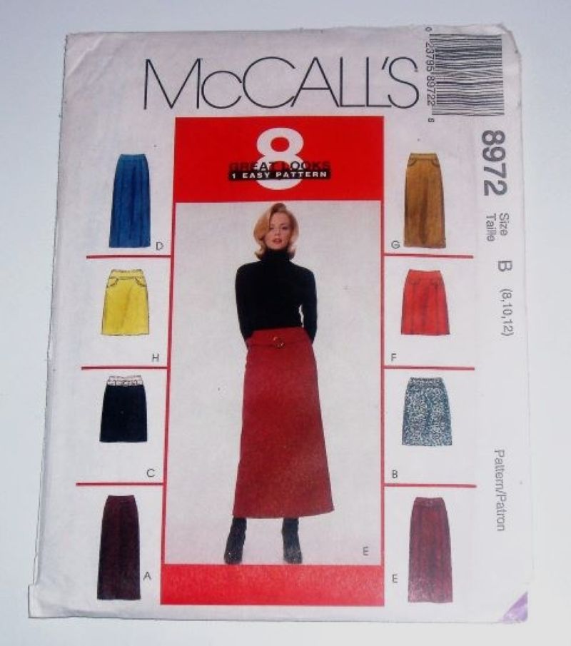 McCall’s 8972 Sewing Pattern Misses Fitted Skirts with Yoke & Pockets Sizes 8–12
