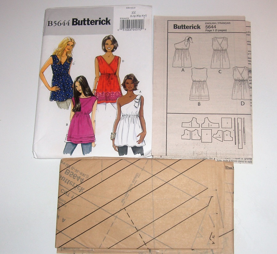 Butterick B5644 Women's Tunic and Top Sewing Pattern Sz L-XXL