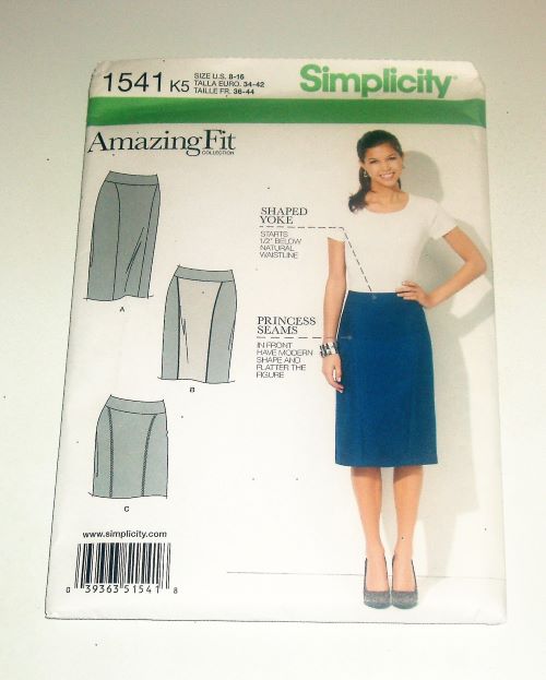 Simplicity 1541 Sewing Pattern Amazing Fit Pencil Skirt Sizes 8-18