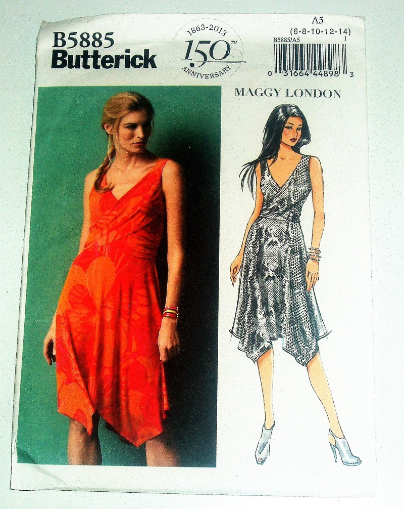 Butterick B5885 Maggy London Misses’ Knit Dress Sewing Pattern Sizes 6–14 2013