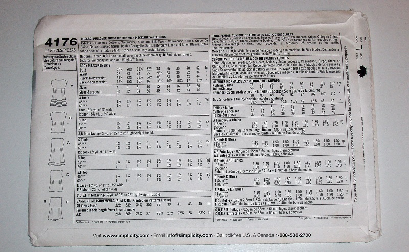 Simplicity 4176 Misses Top Sewing Pattern (Sizes 4–12)