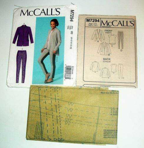 McCall’s M7294 Misses’ Jacket, Top & Leggings Sewing Pattern Sizes 8–16 2015