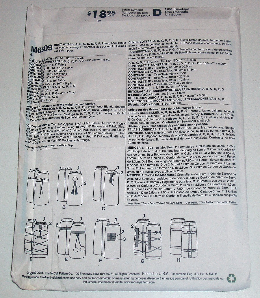 McCall’s M6809 Fashion Accessories Sewing Pattern (One Size)