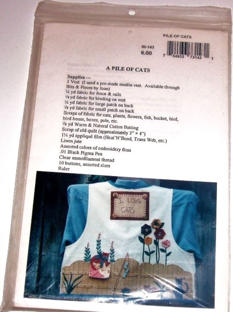 Bits & Pieces Pile Of Cats Applique Pattern #143 by Joan Grenke