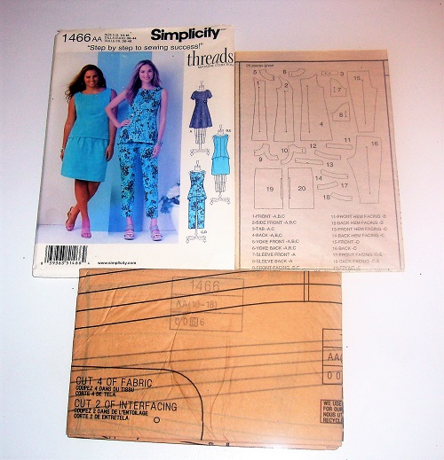 Simplicity 1466 Sewing Pattern Dress, Tunic, Top & Slim Skirt/Pants Sz 10-18