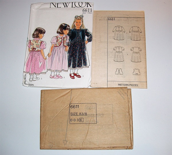 New Look 6611 Sewing Pattern Girls School & Sunday's Dresses Sizes 3-8 Years