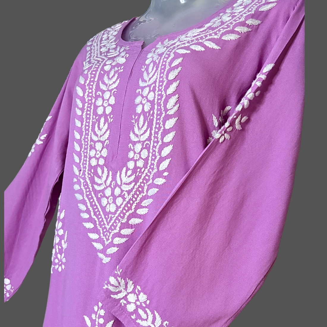 Aleena Rayon Orchid Purple Long Kurti