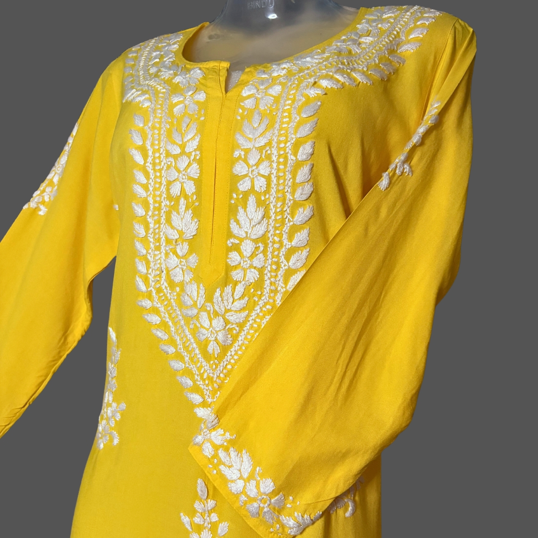 Aleena Rayon Yellow Long Kurti