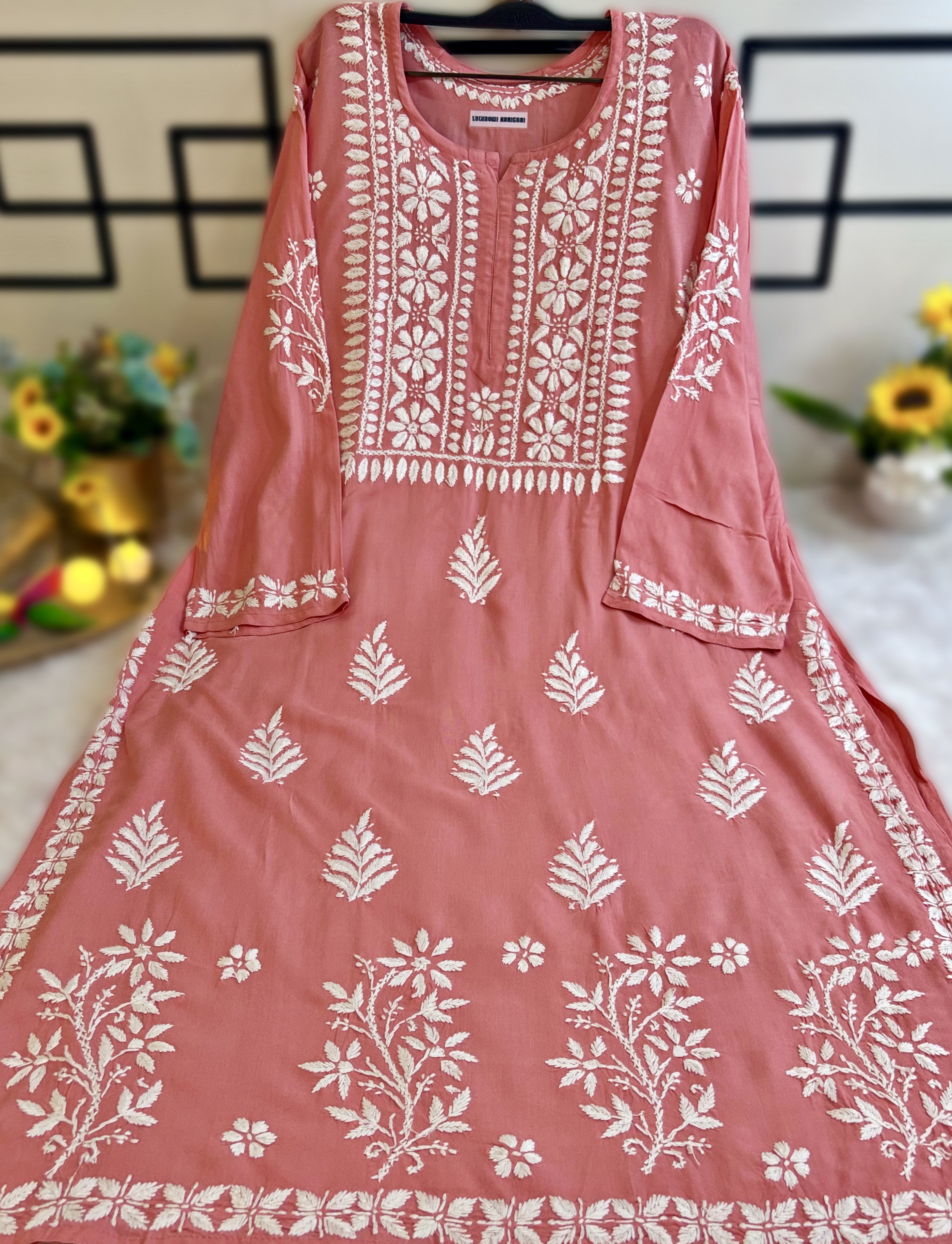 Raha Rayon Dark Peach Kurti