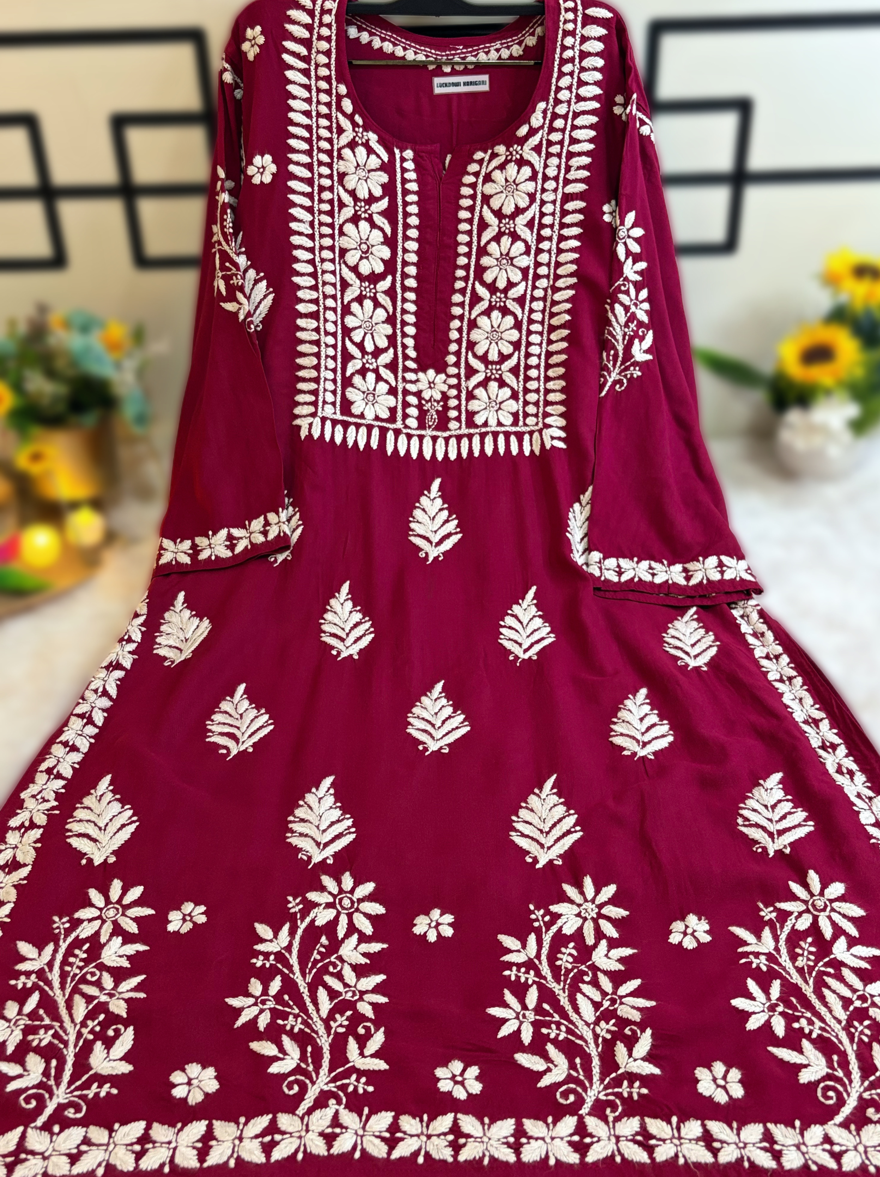 Raha Rayon Maroon Kurti