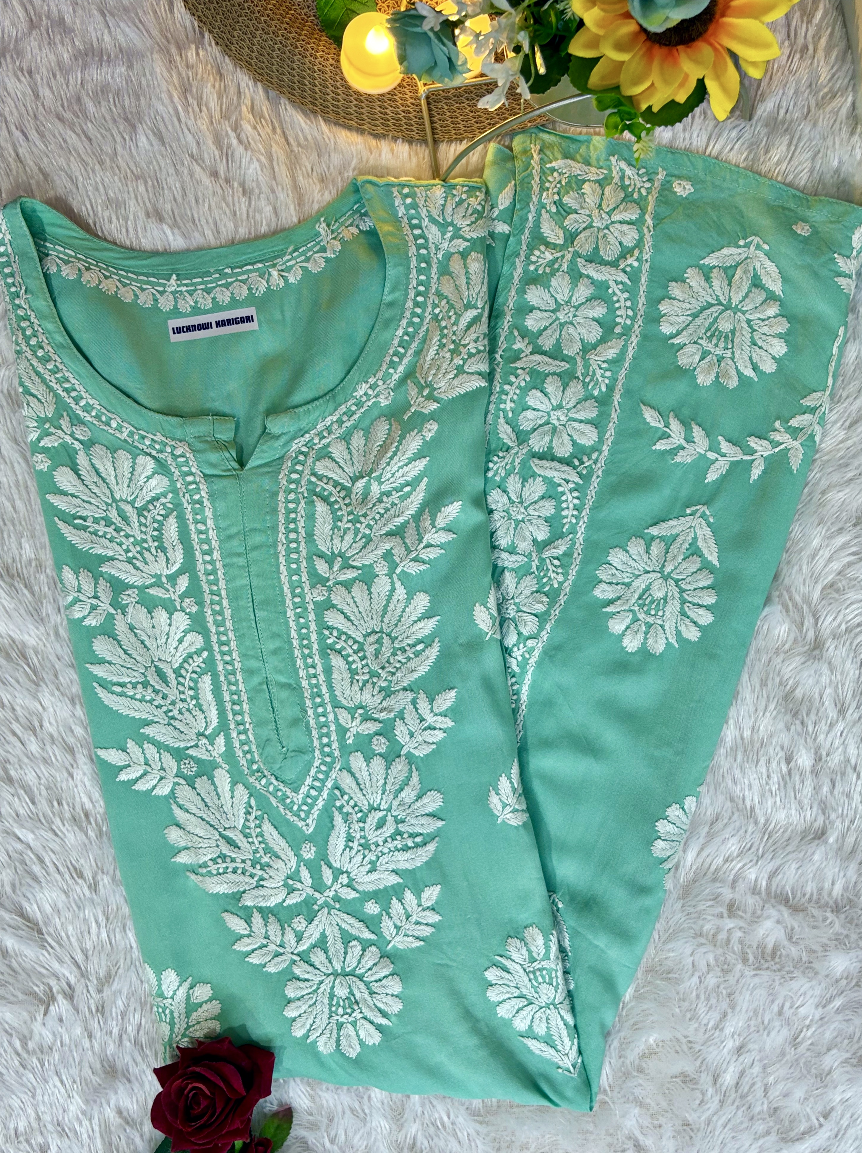 Insia Rayon Pistachio Green Kurti