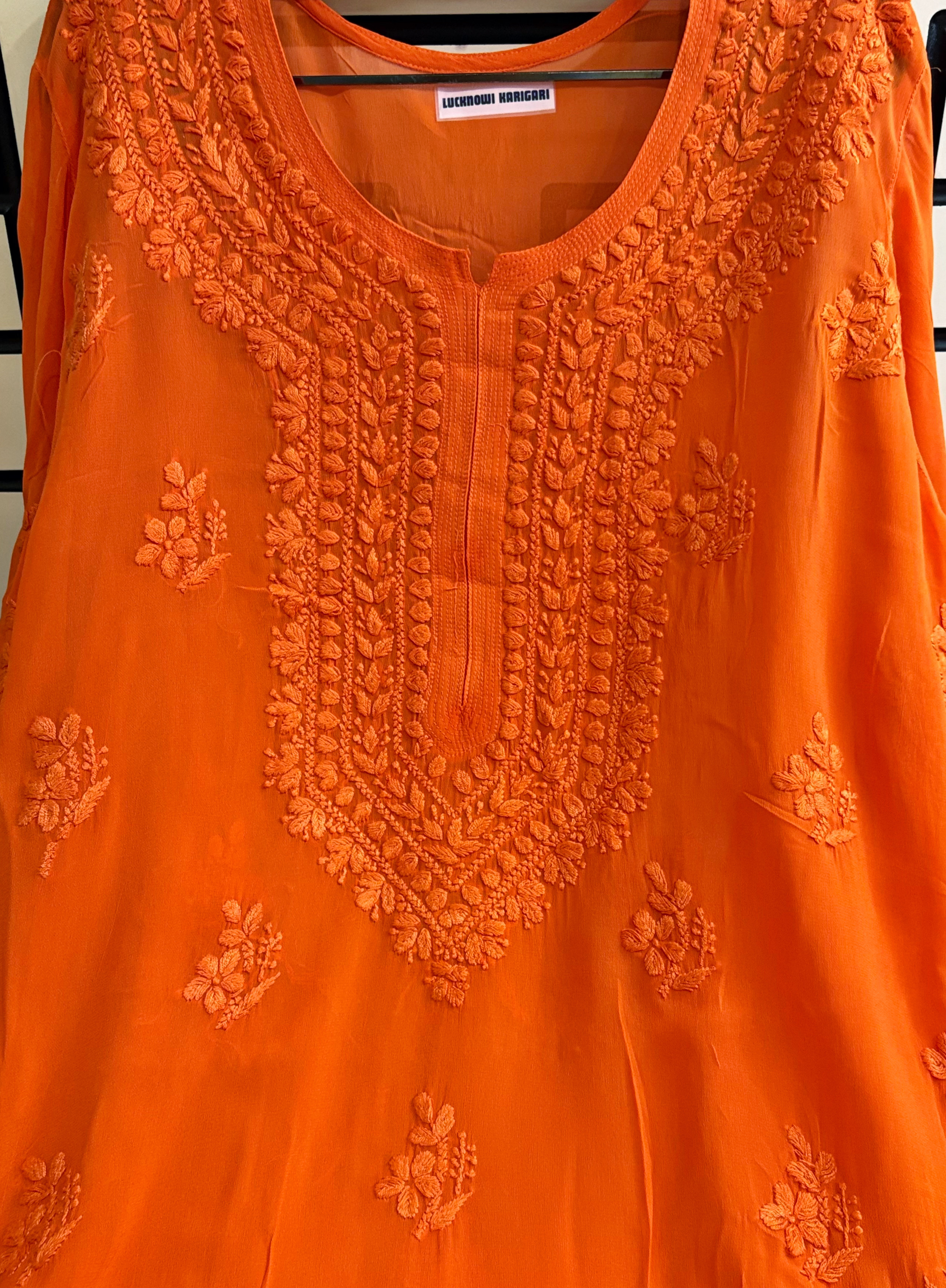 3XL-Nazakat Viscose Organge Kurti with Inner