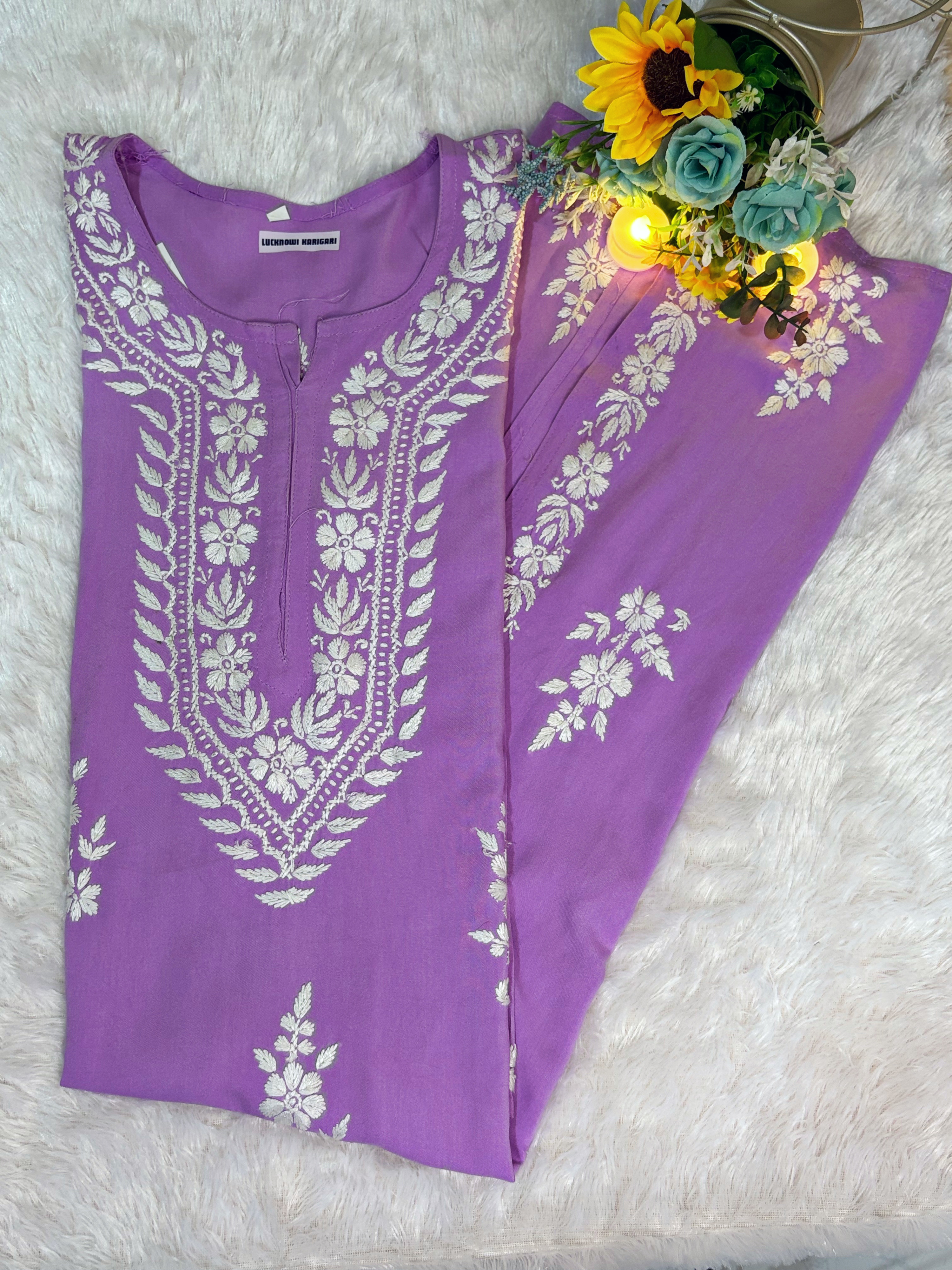 Aleena Rayon Orchid Purple Long Kurti
