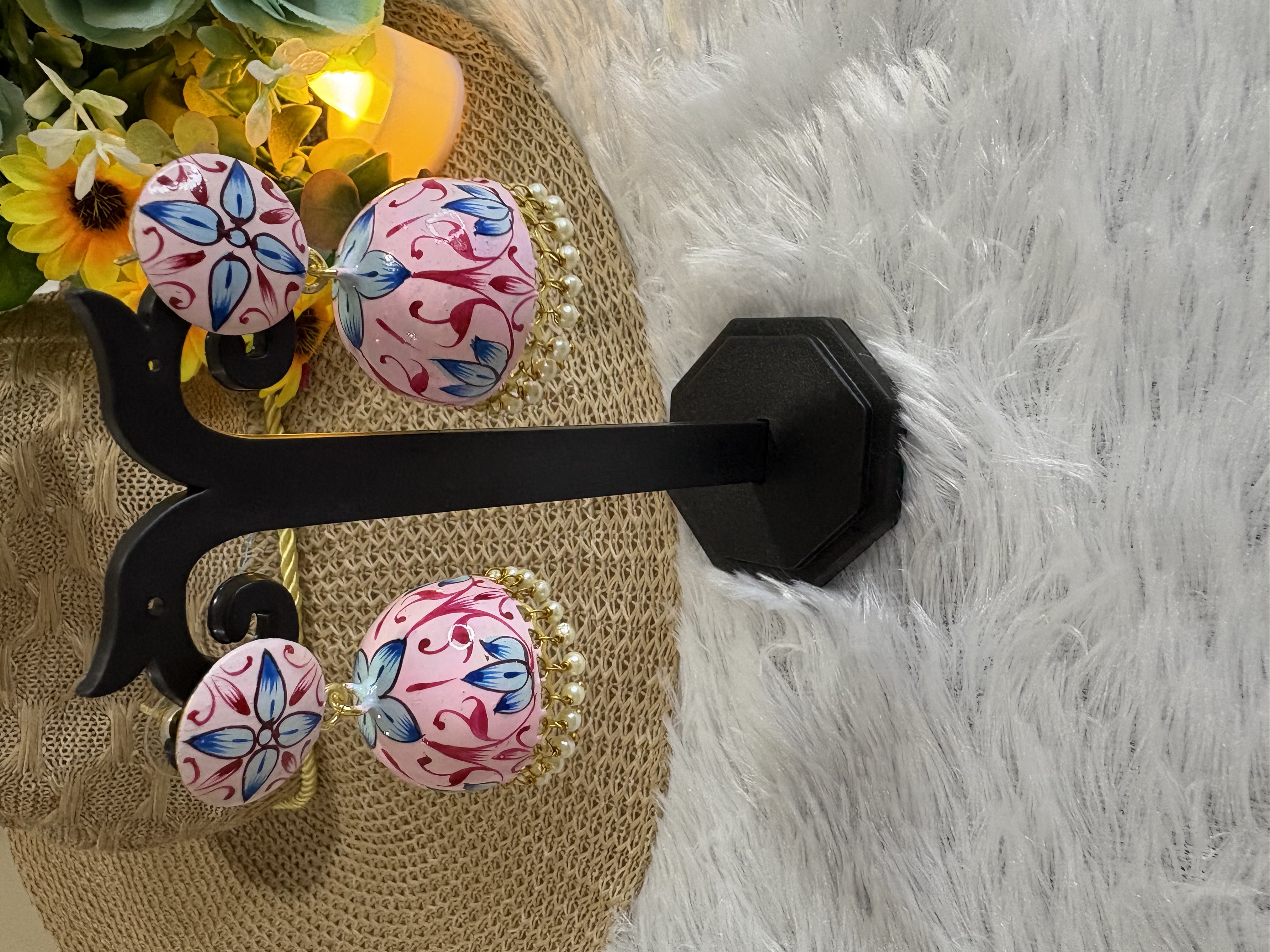 Nazakat Hand-Painted Jhumka Earrings