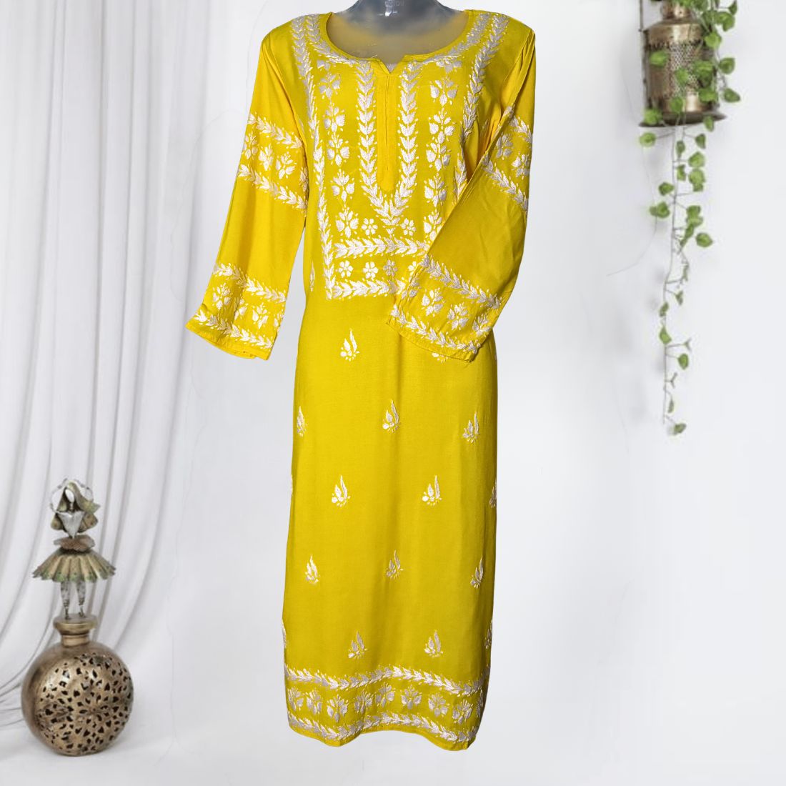 Heer Rayon Yellow Kurti
