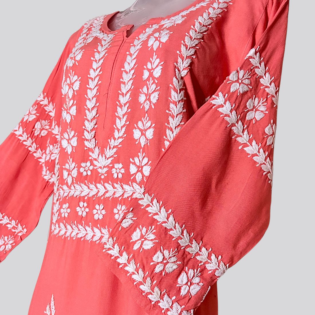 Heer Rayon Dark Peach Kurti