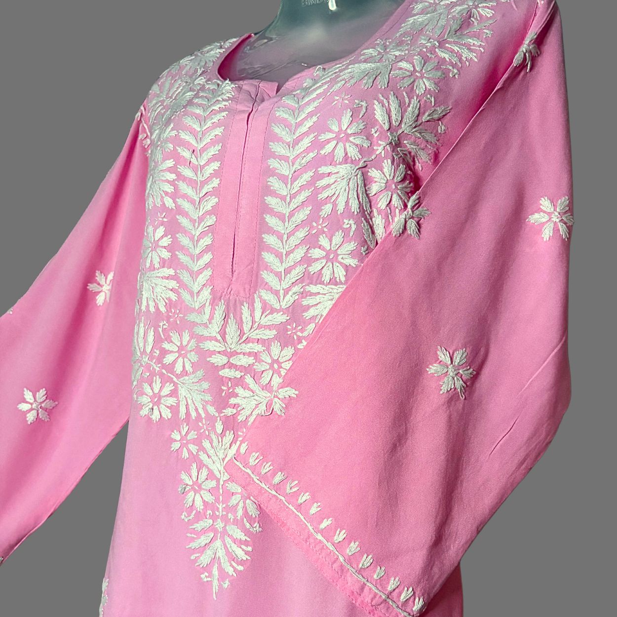 Lina Rayon Baby Pink Kurti