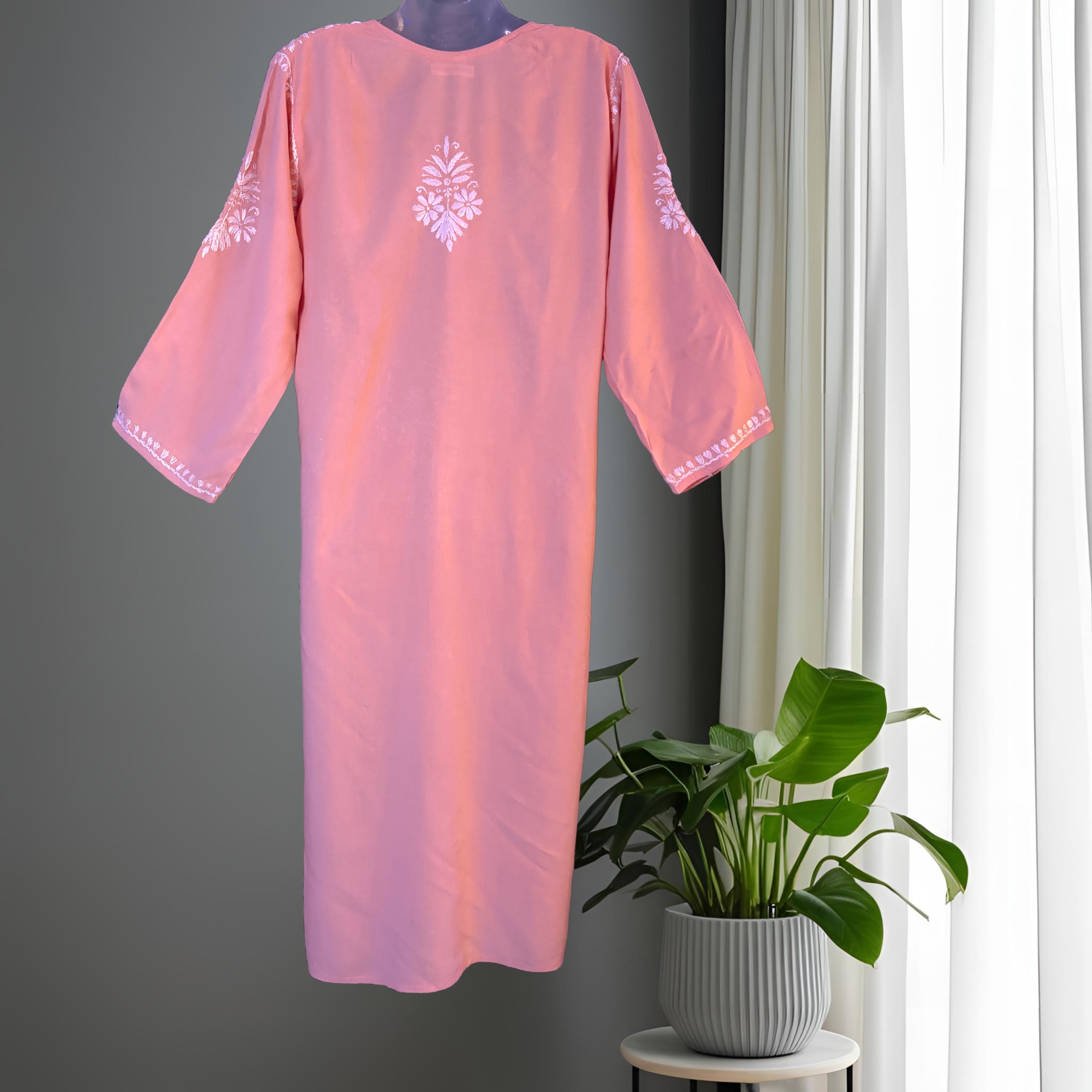 Lina Rayon Dark Peach Kurti