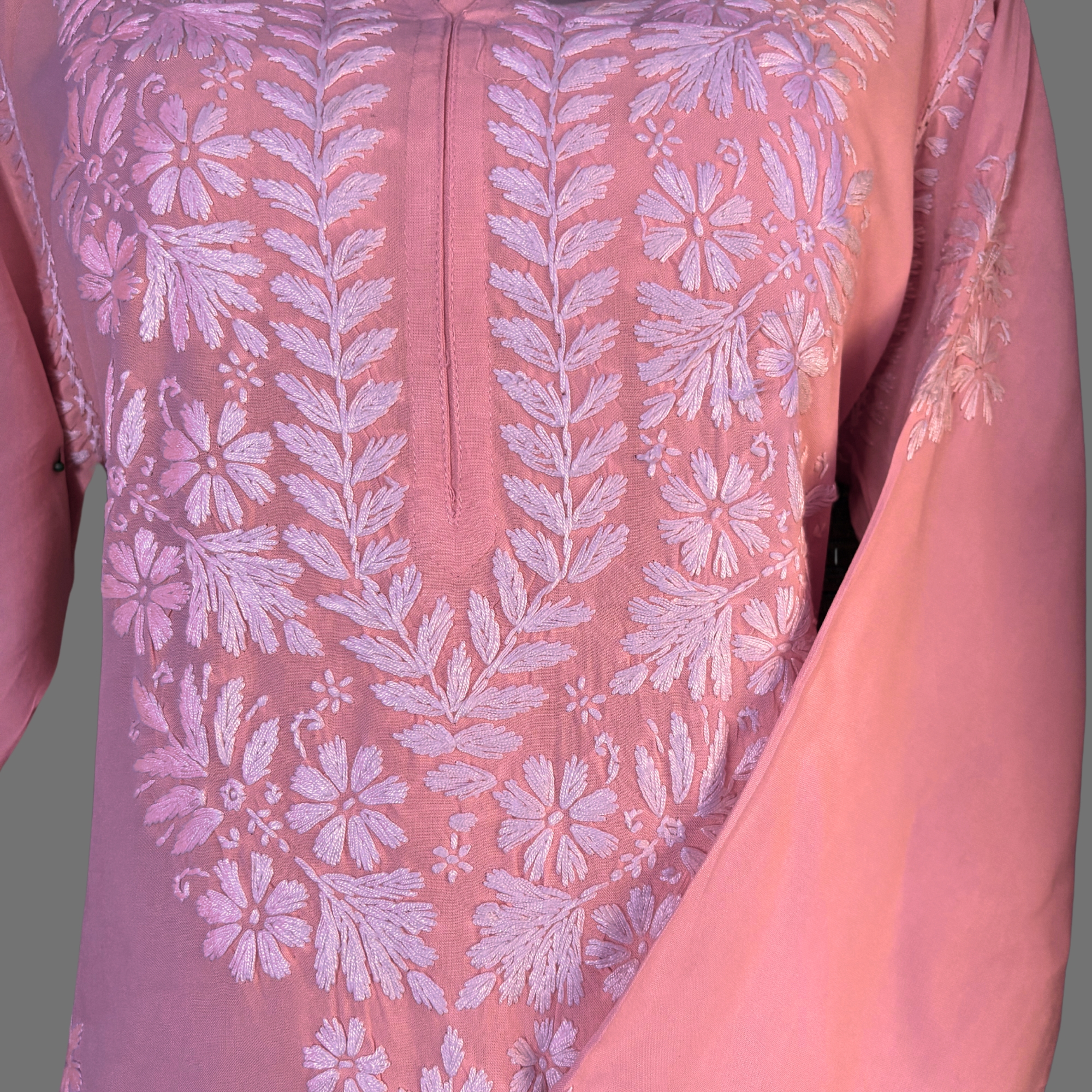 Lina Rayon Dark Peach Kurti