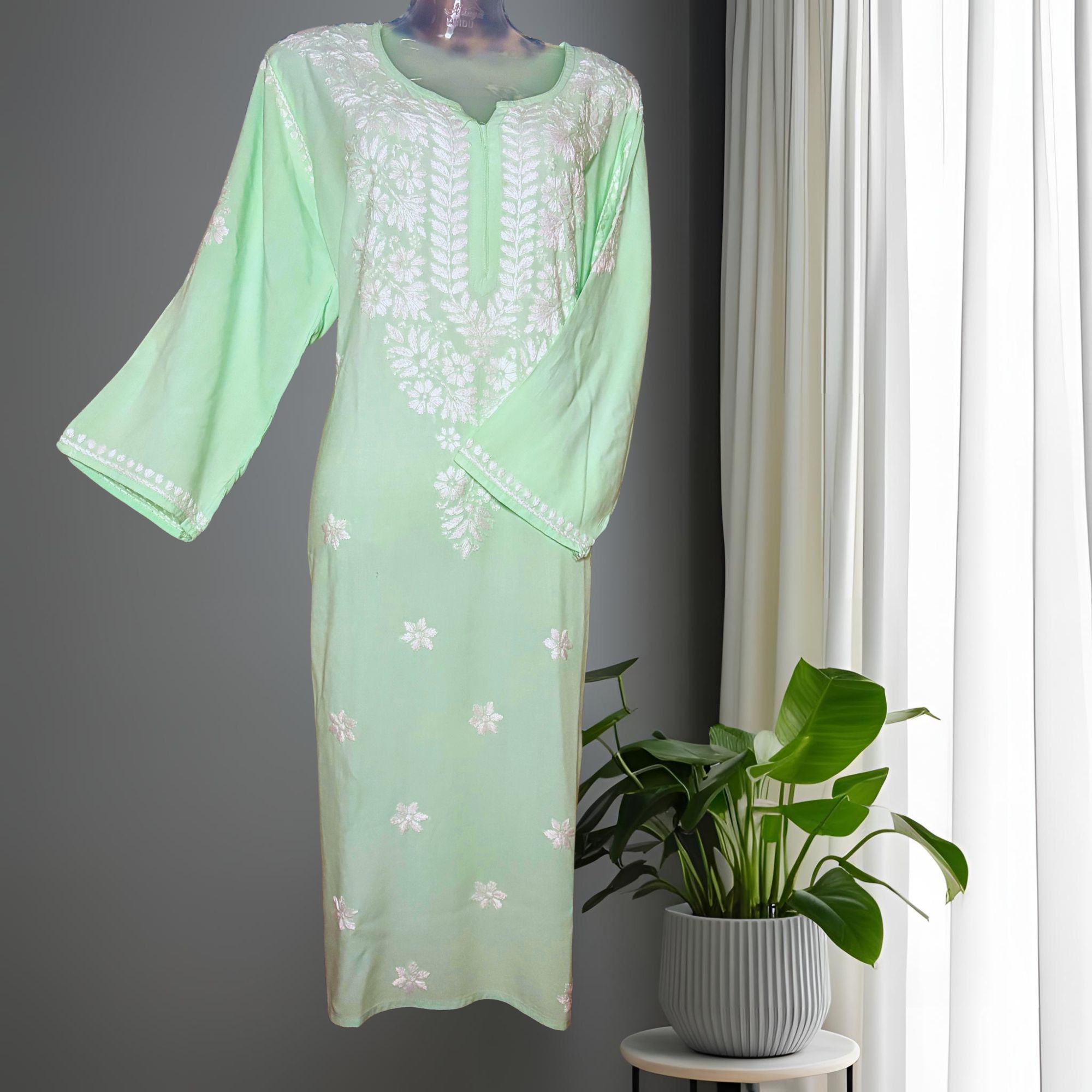 Lina Rayon Mint Green Kurti