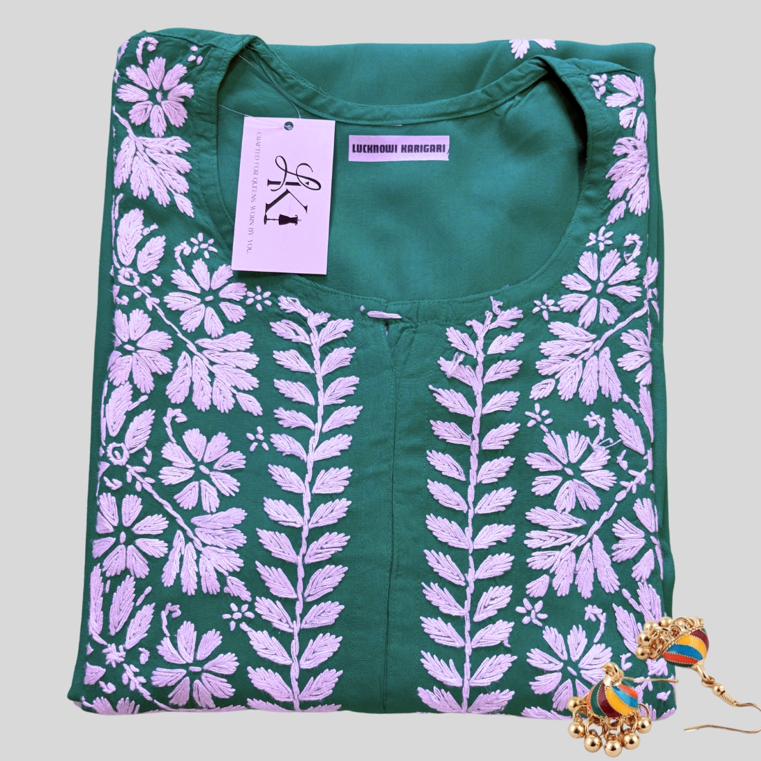 Lina Rayon Teal Green Kurti