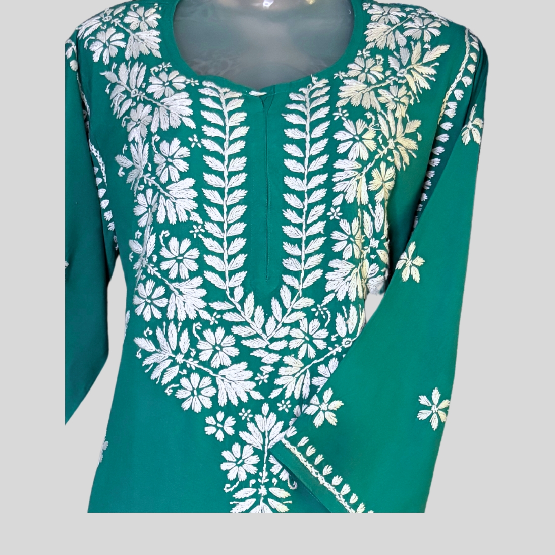 Lina Rayon Teal Green Kurti