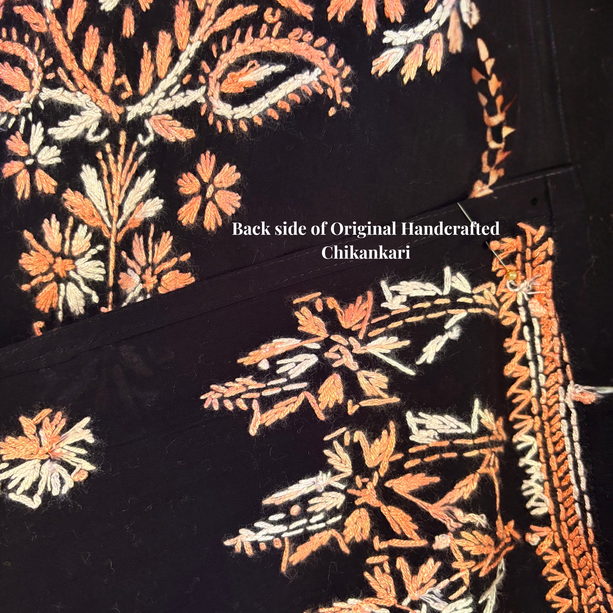 Noor Cotton Black-Peach Kurta